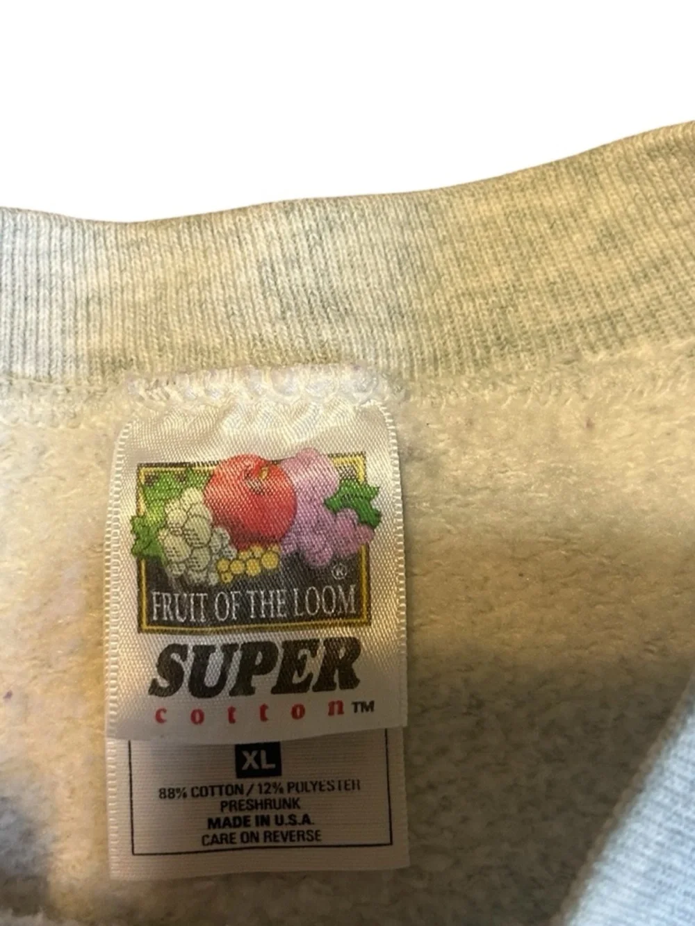 Vintage 90s Fishing Sweatshirt XL USA Fruit of the Loom Graphic - Picture 9 of 11